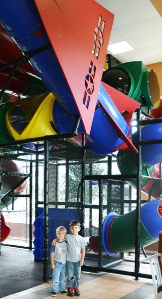 My kids at the Burger King playground