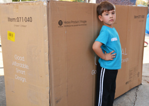 Cardboard box playhouse - the box