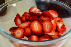 Sliced strawberries