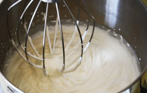 Beat the whipping cream