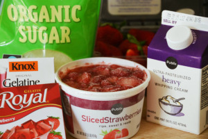 Strawberry dessert ingredients