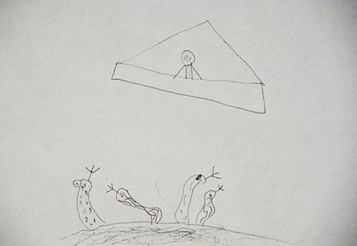 Drawing of a hang glider