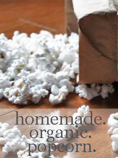 Recipe for homemade organic popcorn