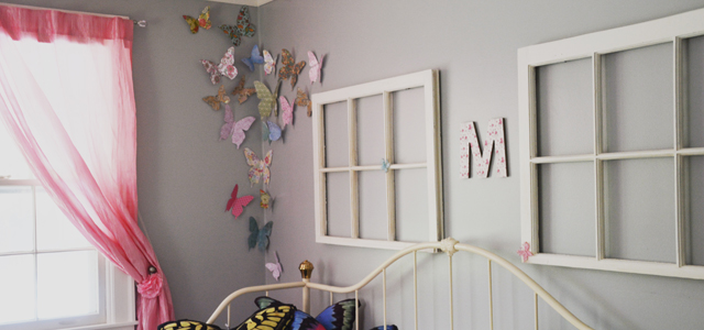 Paper butterflies for a girl's room